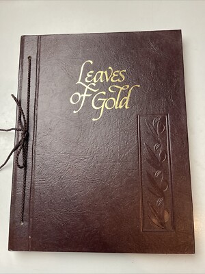 Leaves Of Gold Book  Hard Cover Leather Bound-Vintage-image