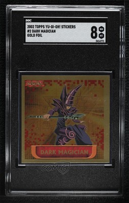 2002 Topps Yu-Gi-Oh! Sticker Collection Gold Foil Dark Magician #2 SGC 8 09ud-image