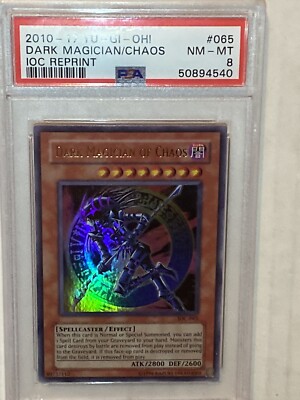 PSA 8 Near Mint - Mint Yugioh Dark Magician Of Chaos IOC 065 Unlimited Reprint-image