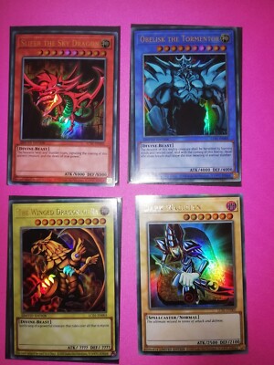 Yu-Gi-Oh! God Cards Slifer, Obelisk, Ra, Dark Magician LC01 - Ultra - Mint -image