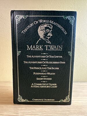 Treasury World Masterpieces Mark Twain Complete Unabridged 1982 Octopus Leather-image