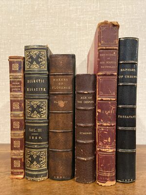 Collection Of 6 Antique Leather Bound Art History Books Late 1800s To Early 1900-image
