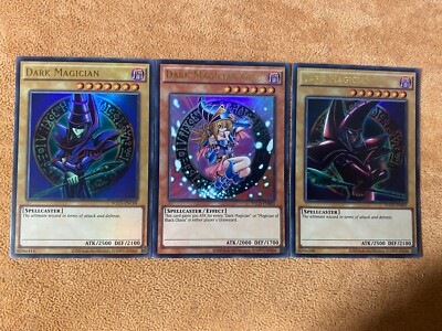 🔥 2X DARK MAGICIAN + 1X GIRL YGLD-ENC09 ENB02 ENB03 ULTRA RARE NM 🔥-image