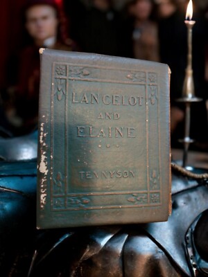 Lancelot & Elaine Antique Little Leather Book 1920s Great Vintage  Collectible-image