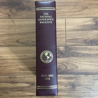 NATIONAL GEOGRAPHIC FAUX LEATHER BOUND SLIP CASE July-December 1995-image