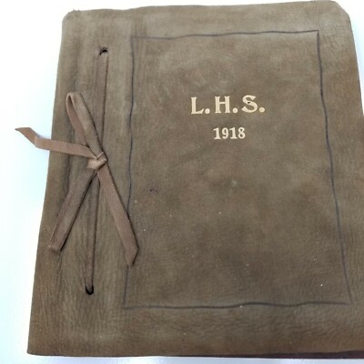  Lutheran High School Class Photo Book 1918 Leather Bound Graduation Antique-image