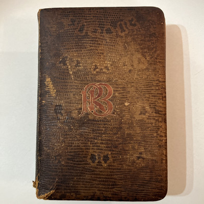 ANTIQUE ROBERT BROWNING POETRY BOOK UNDATED PYTHON LEATHER BOUND LONDON RARE-image