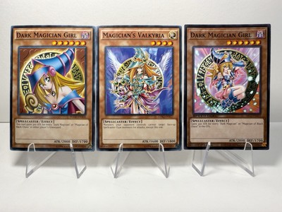 Yugioh 3 Card Set - Dark Magician Girl (2 Versions) + Magician's Valkyria - NM-image