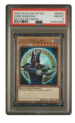 2022 YU-GI-OH! BACH-BATTLE OF CHAOS 1ST ED #EN001 DARK MAGICIAN PSA 8-image