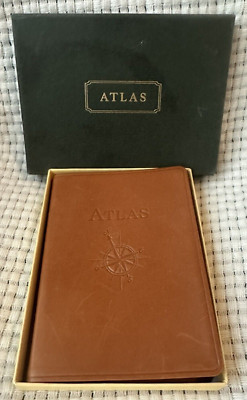 The Traveler's Atlas Leather Bound Gold Edge Pages With Box 1998-image