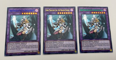 DARK MAGICIAN GIRL THE DRAGON KNIGHT  (Original ART) x3 DLCS-EN006 YUGIOH! SET-image