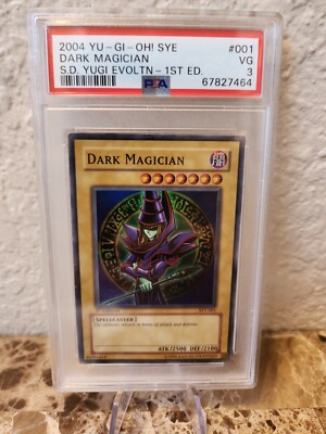 YuGiOh DARK MAGICIAN #SYE-001 SUPER RARE 🔥PSA 3  GOOD🔥 1st EDITION 2004-image
