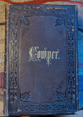 1848-'Works of William Cowper, His Life, Letters & Poems...' Leatherbound, Gilt-image