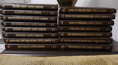 The Louis L'Amour Collection: Lot of 15 Leatherette Books Luxury Edition Gold-image