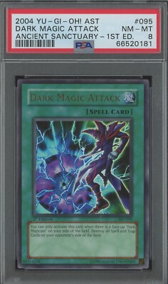 Yugioh Dark Magic Attack 1st Edition AST-095 Graded PSA 8 N MINT Ultra Magician-image