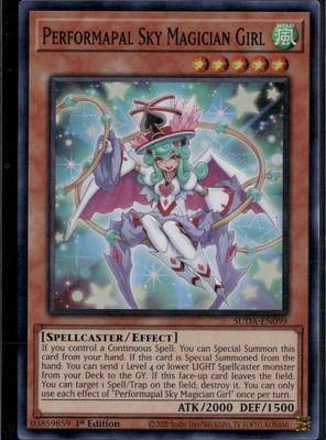 Yu-Gi-Oh! Performapal Sky Magician Girl SUDA-EN099 Super Rare 1st Edition NM-image