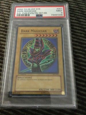 2004 YUGIOH! PSA 9 Dark Magician SYE-001 Holo Super Rare 1st Edition-image