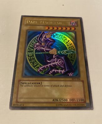 Yugioh Dark Magician ATK / 2500 1996 Holo Spellcaster Excellent Condition-image