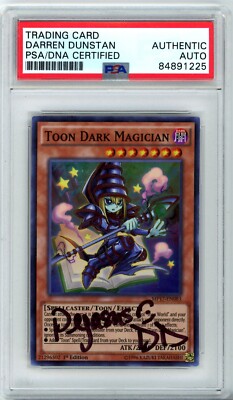 PSA Signed Darren Dunstan Yu-Gi-Oh! Toon Dark Magician MP17-EN083 1st Edition-image