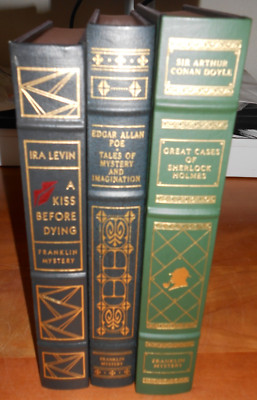 3 Franklin Library of Mystery Masterpieces (Poe~Levin~Doyle) - HC LN-image