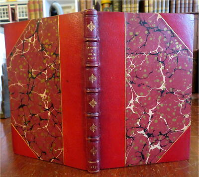 Sir Walter Scott 1832 Collected Letters Zaehnsdorf red leather book 8 engravings-image