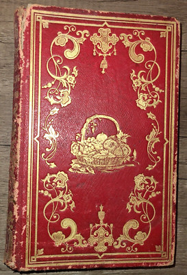 Vtg leather book, The Young Man's Offering: Prose of Most Eminent Authors, 1857-image