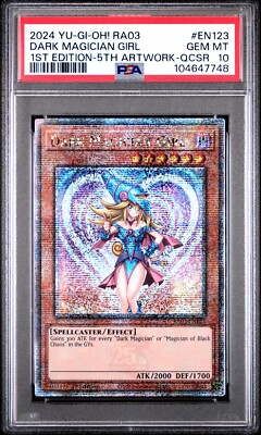 YUGIOH PSA 10 2024 Dark Magician Girl 5th RA03-EN123 Quarter Century Rare  *7748-image