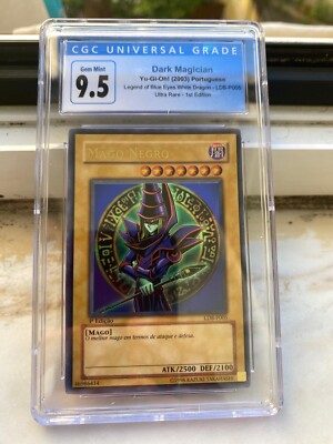 Yugioh 1st Edition Dark Magician 2002 LOB Graded 9.5 PT-image