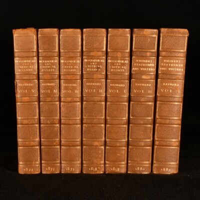 1858-1880 7vol Biographical and Critical Essays & Sketches of Eminent Statesm...-image