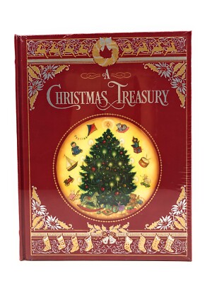 A Christmas Treasury New Sealed Illustrated Leather Bound Deluxe Gold Edges -image