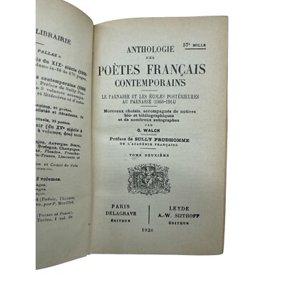 RARE 1926 ANTHOLOGIES of CONTEMPORARY FRENCH POETS TOME Vol. 3-image