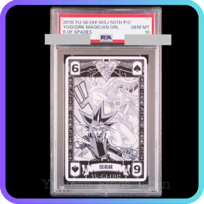 PSA 10 2018 Yu-Gi-Oh! WSJ 50th playing Cards Yami Yugi Dark Magician Girl-image