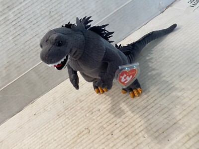 Ty Godzilla 2001 Sold in Japan Beanie Baby Plush Doll:  Black Eyes B176-image