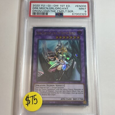 Yugioh PSA 9 MINT Dark Magician Girl the Dragon Knight DLCS-EN006 1st Ed.-image