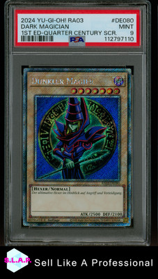 DARK MAGICIAN 1ST ED QUARTER CENTURY SCR. YU-GI-OH! GER RA03 2024 DE080 PSA 9-image