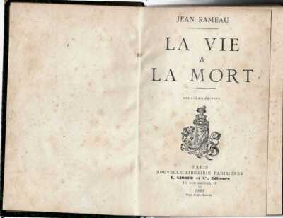 La Vie & La Mort Jean Rameau French Poetry Book 1886 Literature-image