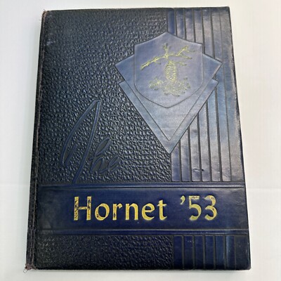 The Hornet 1953 High School Yearbook Signed Illustrated Leather Bound Hardcover-image