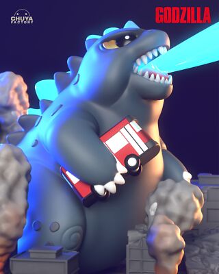 Chibi Godzilla Resin Figure / Statue various sizes-image