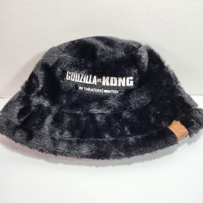 GODZILLA VS KONG Faux Fur Bucket Hat In Theaters HBO Max 2021 Black NWOT-image