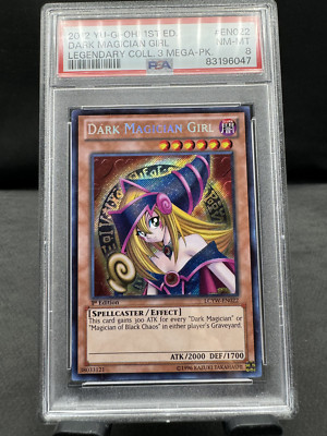 Yugioh PSA 8 Dark Magician Girl LCYW-EN022  (Secret Rare) 1st Ed.-image