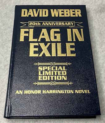 Flag In Exile David Weber SIGNED Honor Harrington 20th Anniversary Leatherbound-image