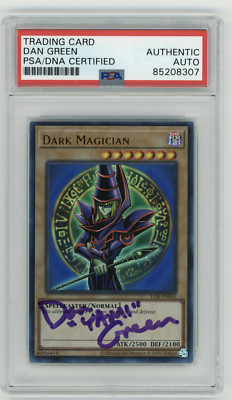 PSA Signed Dan Green Yu-Gi-Oh!  Dark Magician LOB-EN005 yami yugi-image