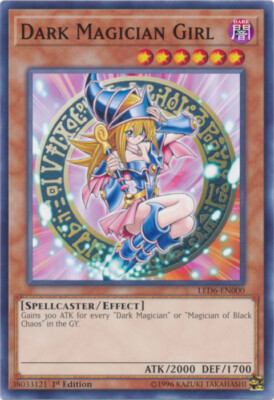 Yugioh Dark Magician GIrl - 1st Edition - NM+ Card LED6-EN000-image