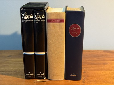 THOMAS JEFFERSON BENJAMIN FRANKLIN ABRAHAM LINCOLN LIBRARY OF AMERICA POTUS LOT-image