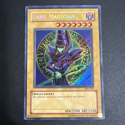 Vintage 1996 YUGIOH DARK MAGICIAN BPT-007 HOLO CARD-image