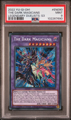2022 YU-GI-OH! LEGEND DUELISTS: SEASON 3 #EN090 THE DARK MAGICIANS PSA 9-image