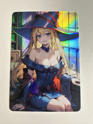 Dark Magician Girl YuGiOh Waifu Doujin Anime Textured Foil Card-image