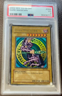 2002 YuGiOh Dark Magician SDY-006 Ultra Rare Holo - Starter Deck Yugi - PSA 3 VG-image