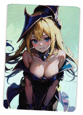 DARK MAGICIAN GIRL YU-GI-OH DOUBLE SIDED Holo CCG Anime Custom Card-image