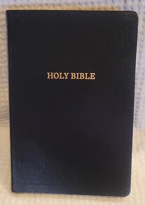Holy Bible Black Leather Bound-image